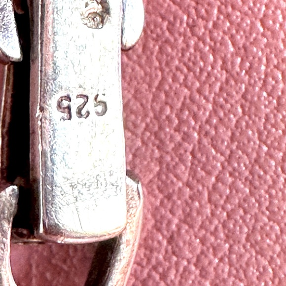 Vintage 925 Sterling silver and polished stones bracelet - Picture 3 of 5